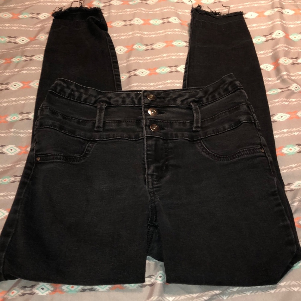 Black high rise skinny jeans